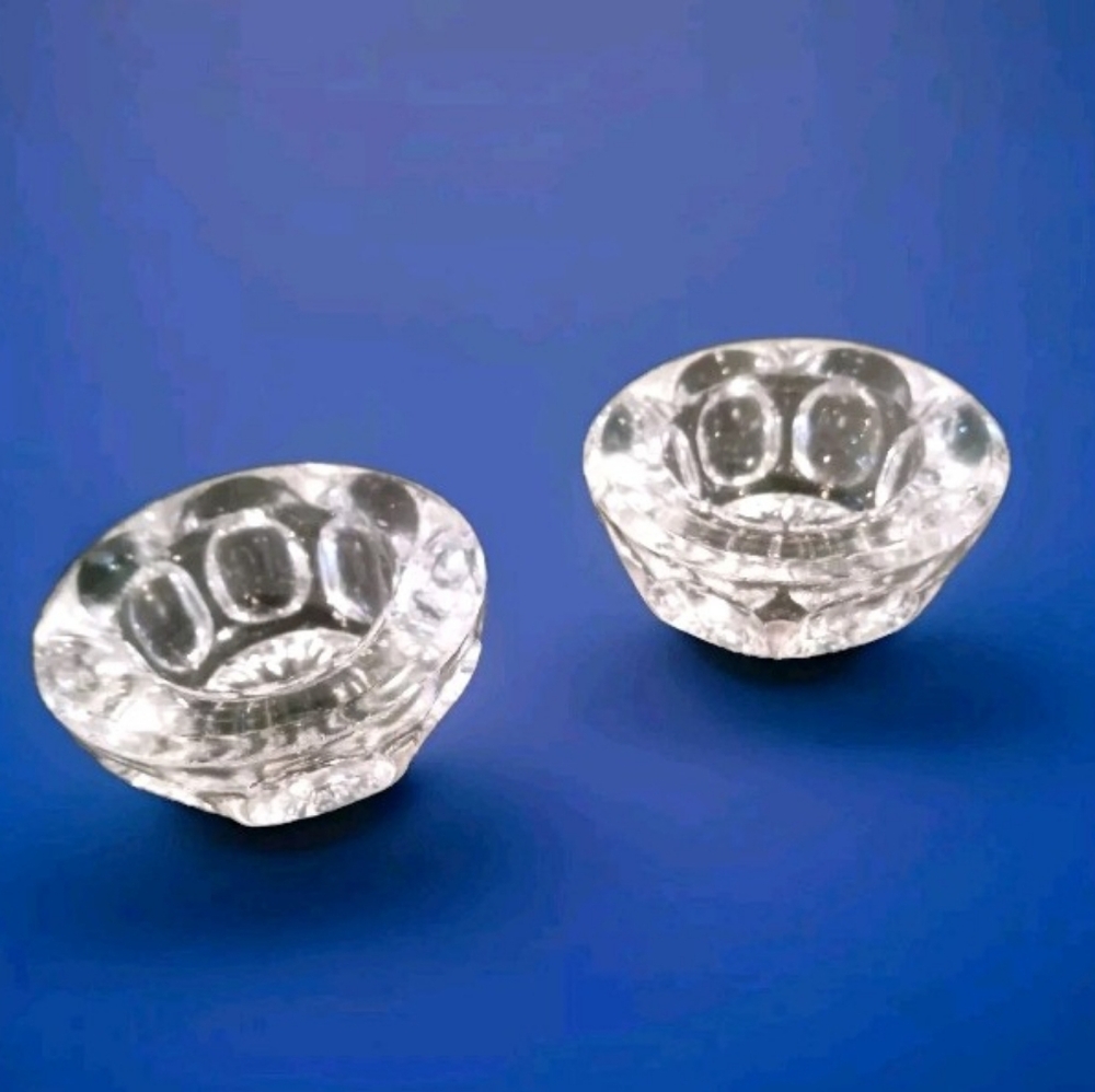 VTG Elegant Crystal Glass Salt Cellars Holders50s/60s